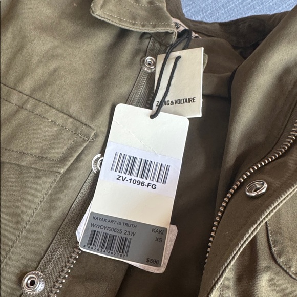 NWT $598 ZADIG and VOLTARE  Military Utility Jacket Back Graphic - Picture 3 of 6
